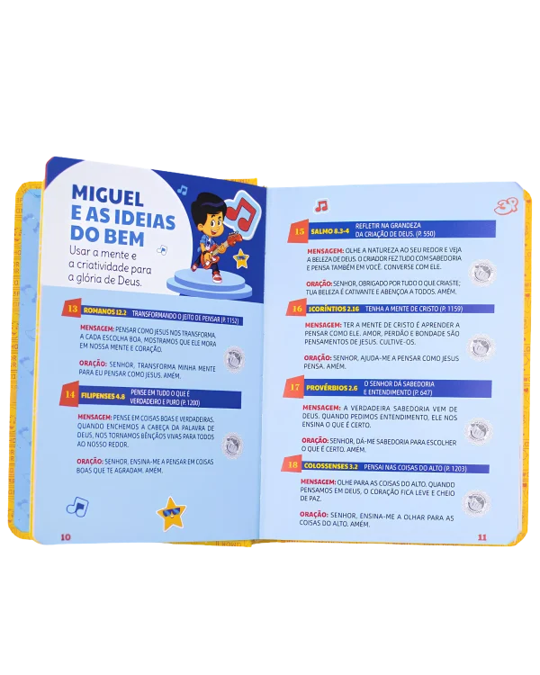 Bíblia Sagrada 3 Palavrinhas – Amarela Folheando Bíblia Sagrada 3 Palavrinhas – Amarela